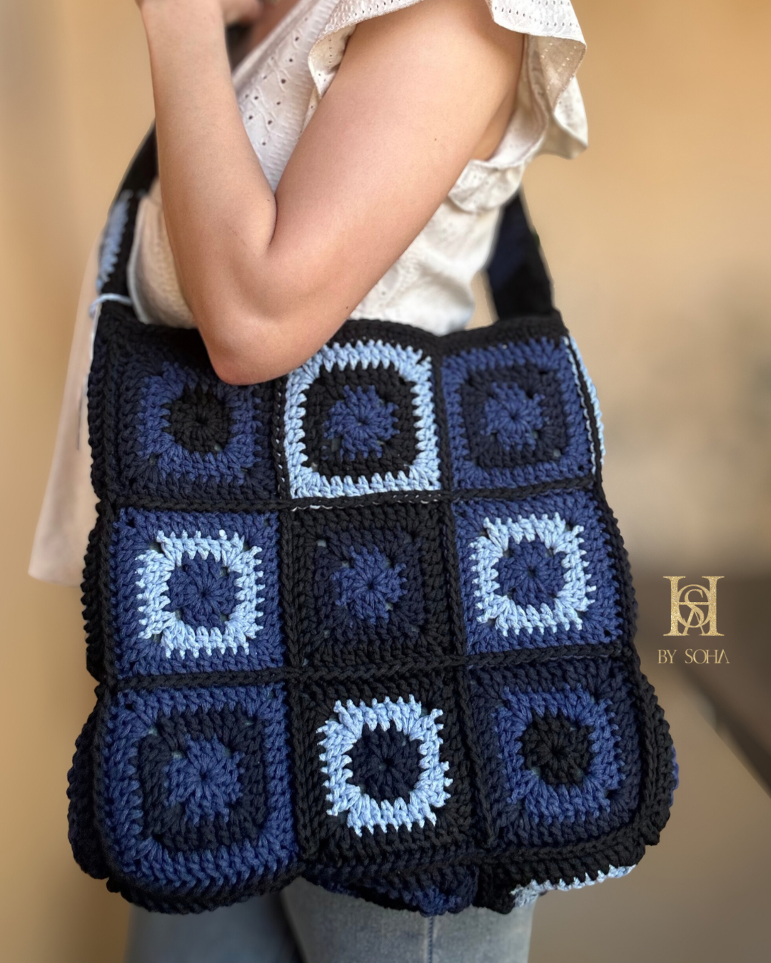 حقيبة بمربعات الجراني Granny square bag - الصورة 10