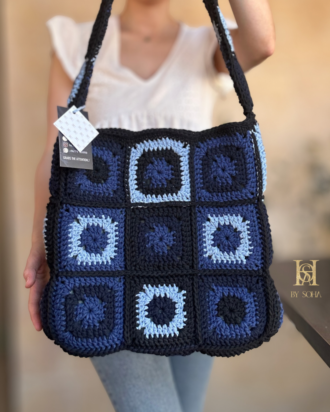 حقيبة بمربعات الجراني Granny square bag - الصورة 2