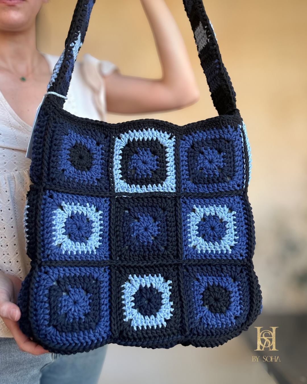 حقيبة بمربعات الجراني Granny square bag - الصورة 4