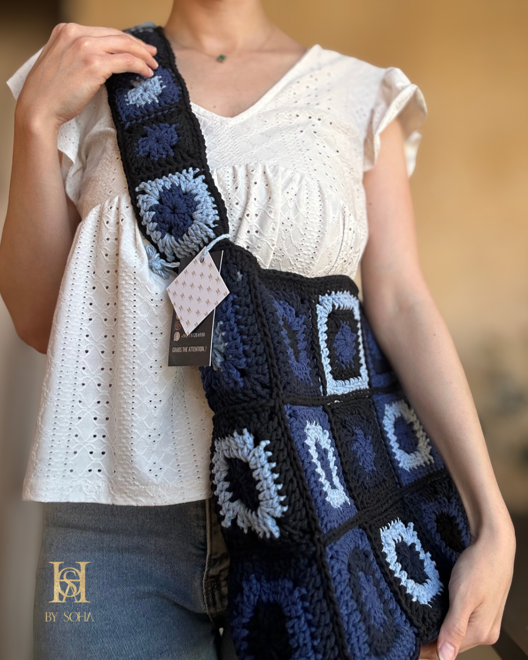 حقيبة بمربعات الجراني Granny square bag - الصورة 3