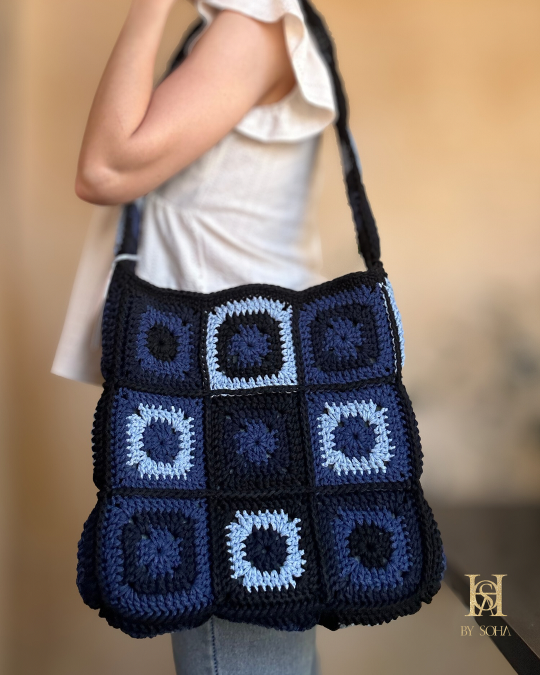 حقيبة بمربعات الجراني Granny square bag - الصورة 7