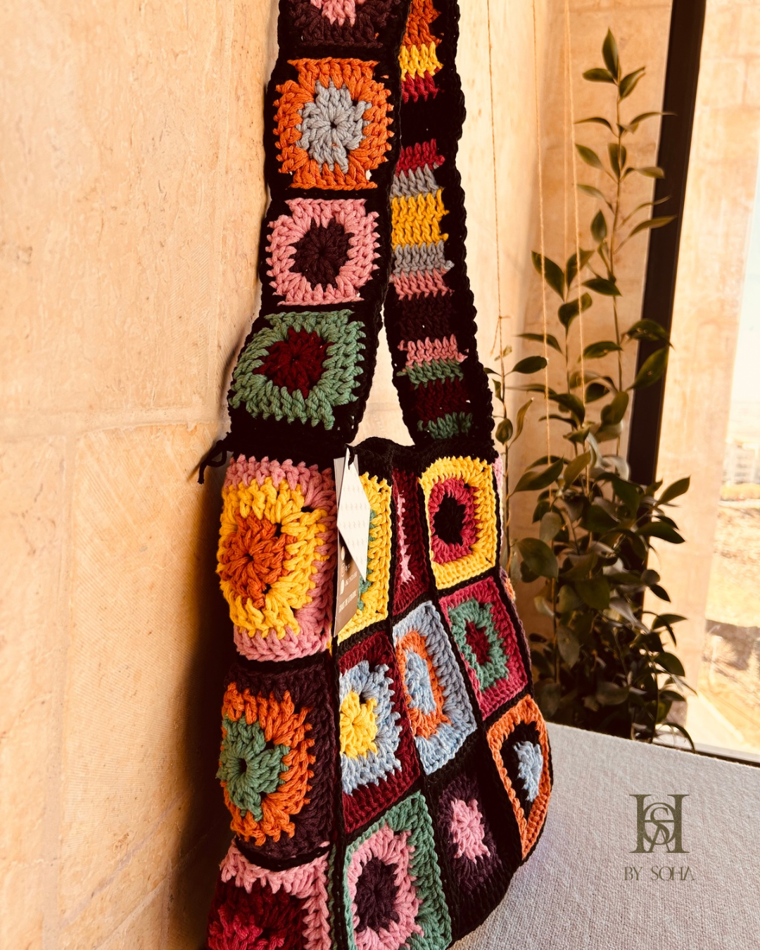 حقيبة بمربعات الجراني Granny square bag - الصورة 8