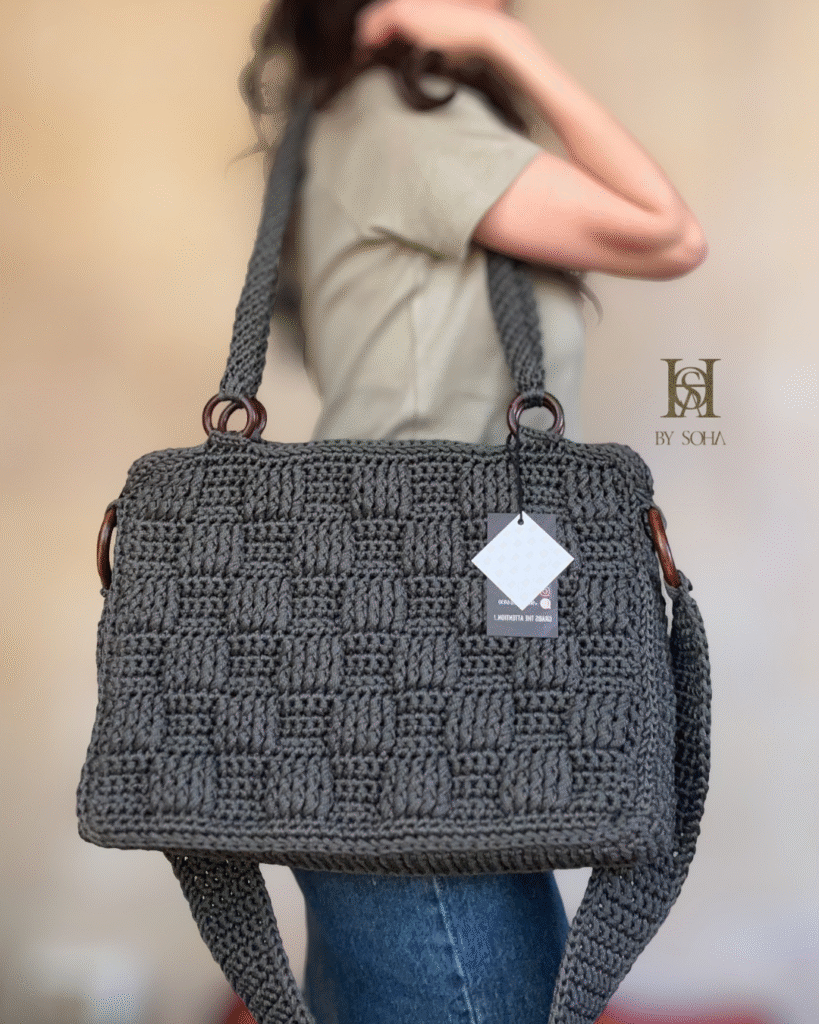Square-Stitch Laptop Bag